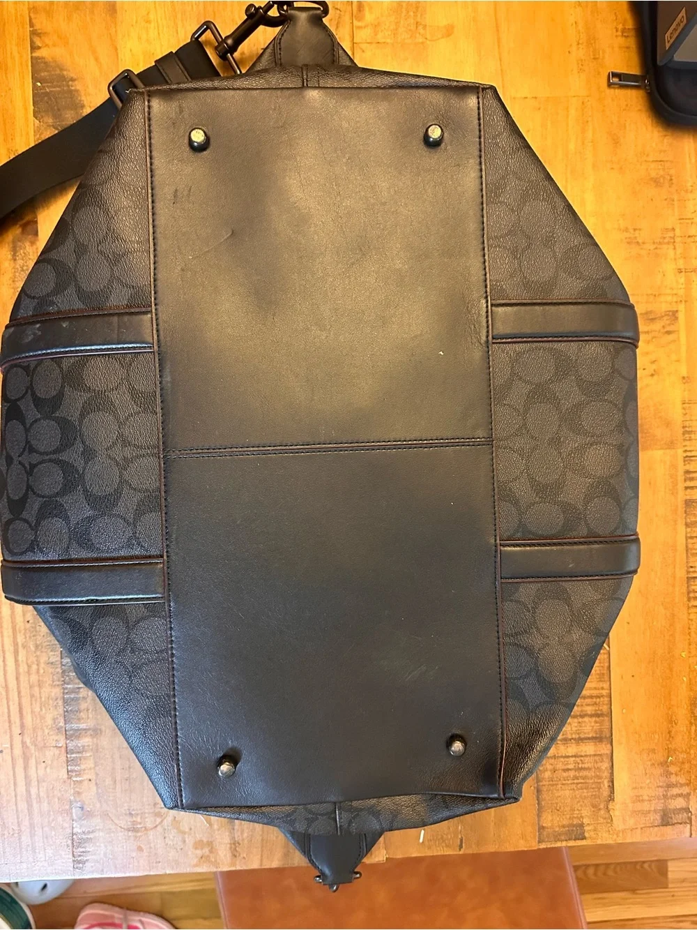 Coach Black Signature Canvas Men's Weekender Duffle
